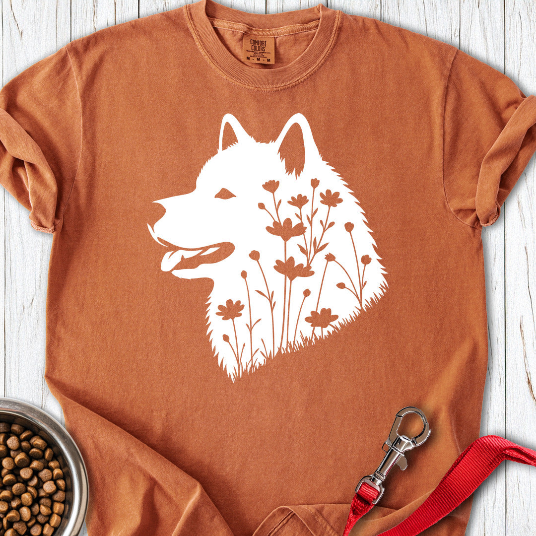 Alaskan Malamute Flowers Premium Tee — Yam