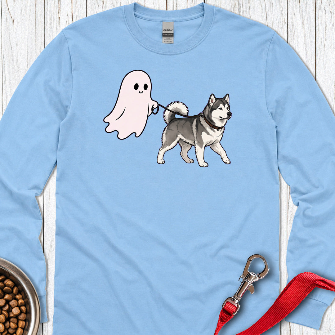 Alaskan Malamute Ghost Walk Long Sleeve — Carolina Blue