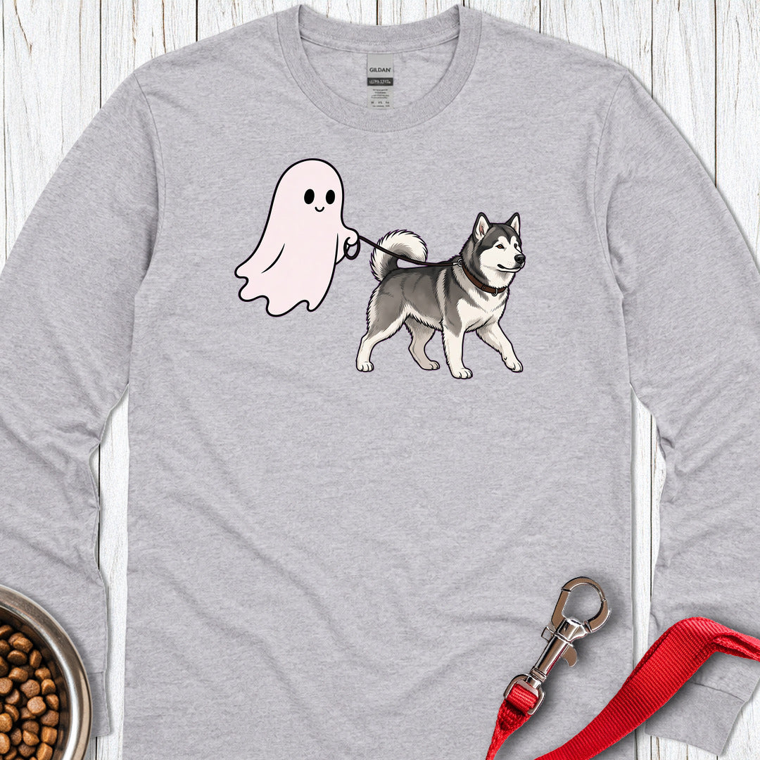 Alaskan Malamute Ghost Walk Long Sleeve — Sport Grey