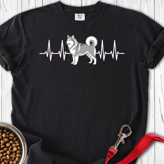 Alaskan Malamute Heartbeat Premium Tee Black