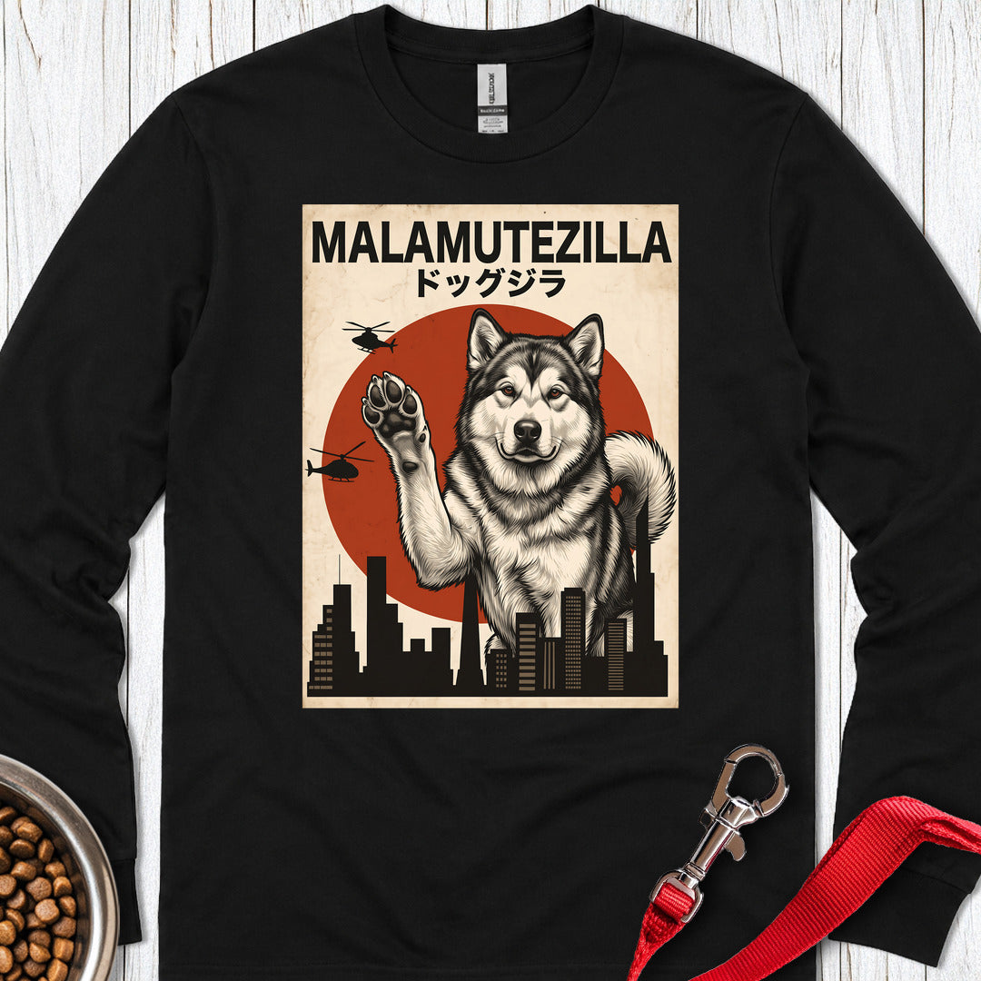 Alaskan Malamute Malamutezilla Long Sleeve — Black