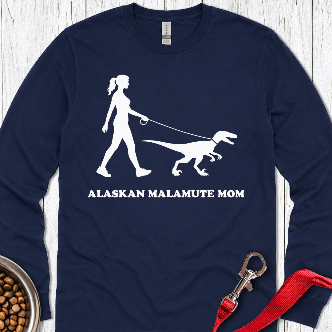 Alaskan Malamute Mom Long Sleeve Navy