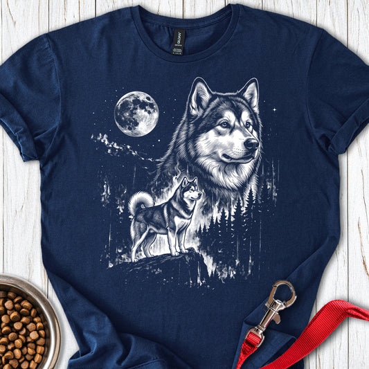 Alaskan Malamute Moonlight Navy