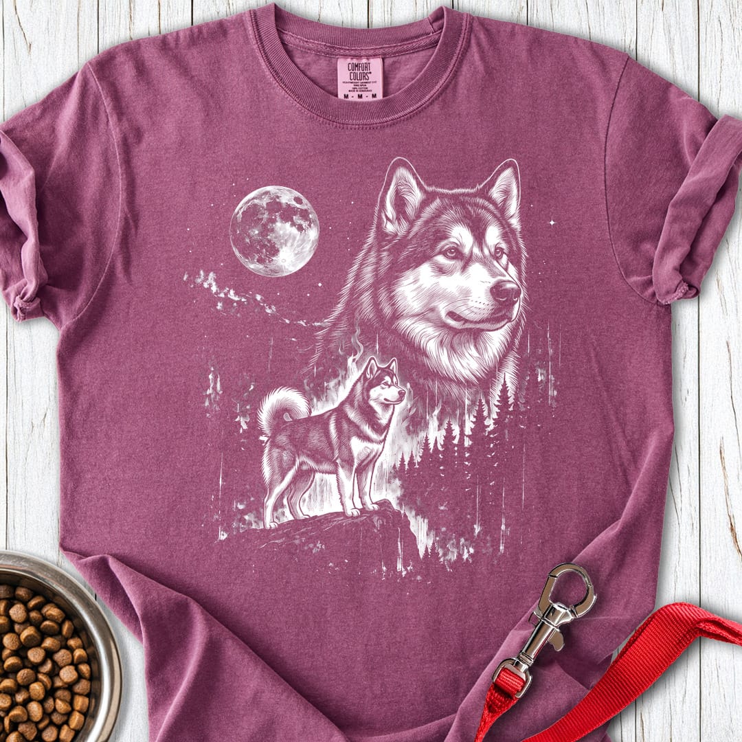 Alaskan Malamute Moonlight Premium Tee Berry