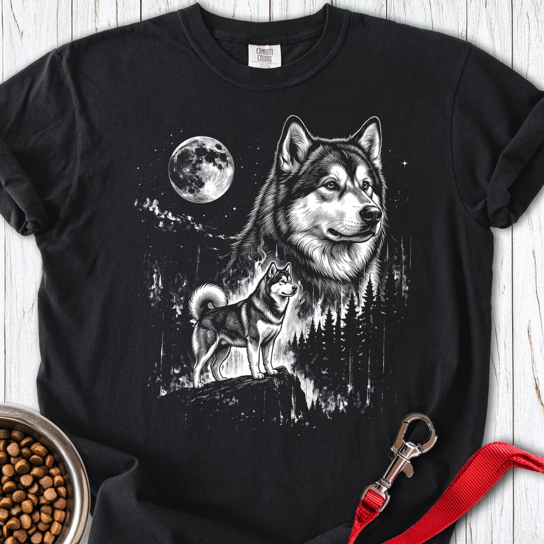 Alaskan Malamute Moonlight Premium Tee Black