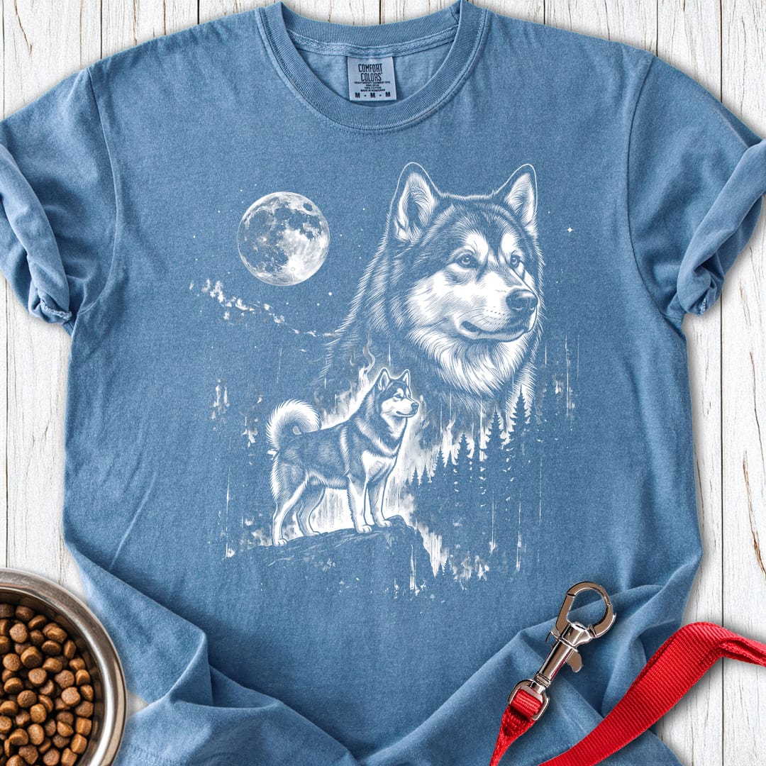Alaskan Malamute Moonlight Premium Tee Blue Jean