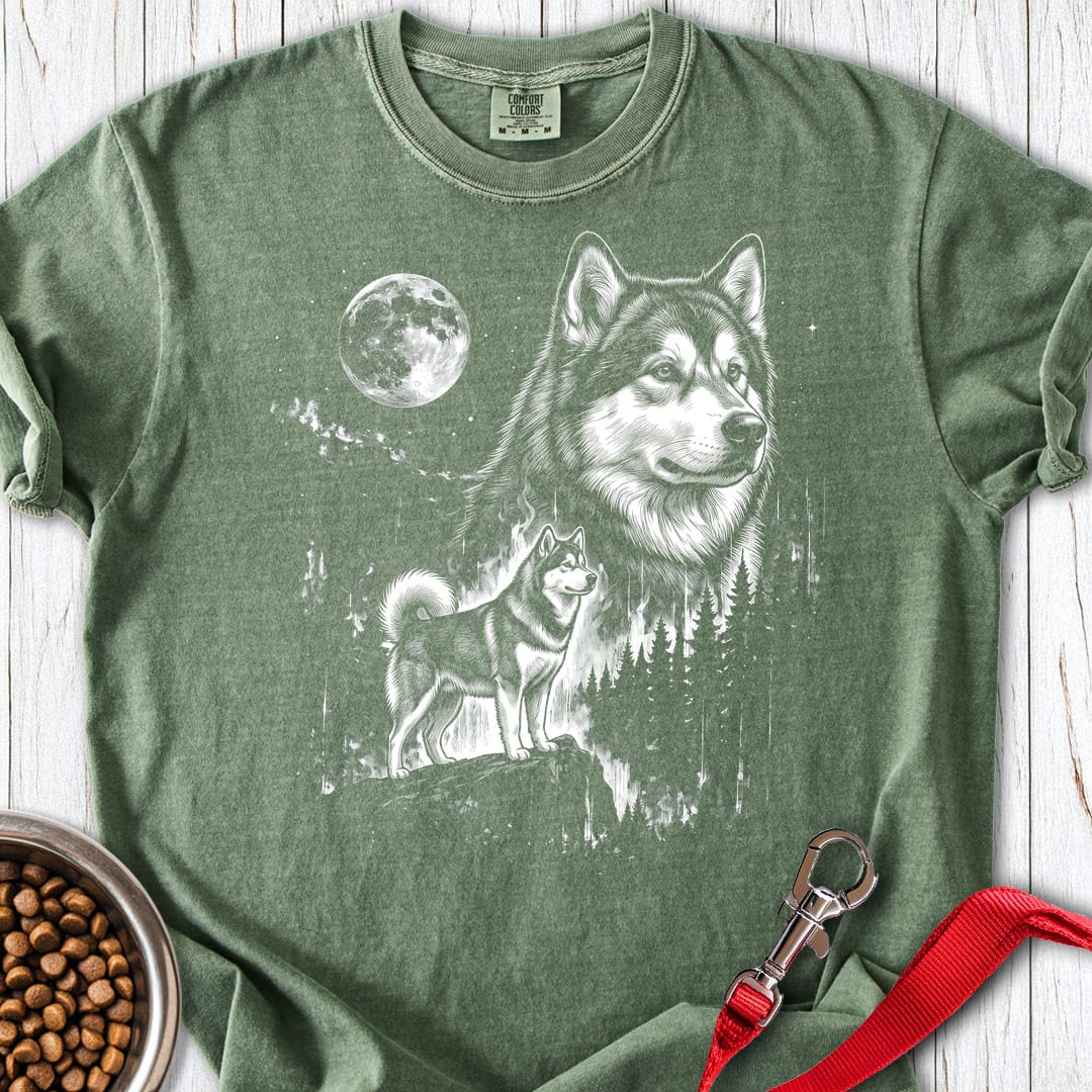 Alaskan Malamute Moonlight Premium Tee Moss