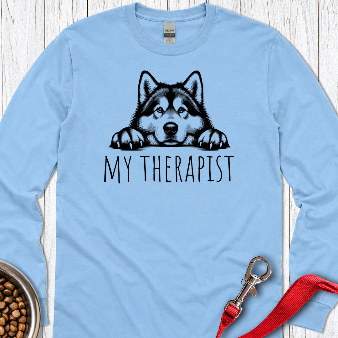 Alaskan Malamute My Therapist Long Sleeve — Carolina Blue