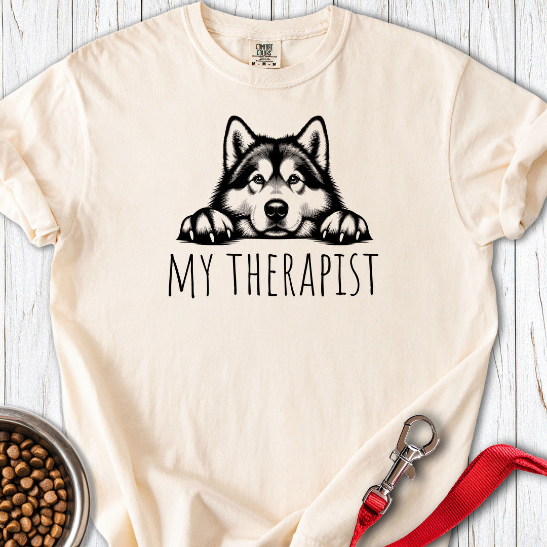Alaskan Malamute My Therapist Premium Tee — Ivory
