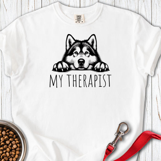 Alaskan Malamute My Therapist Premium Tee — White