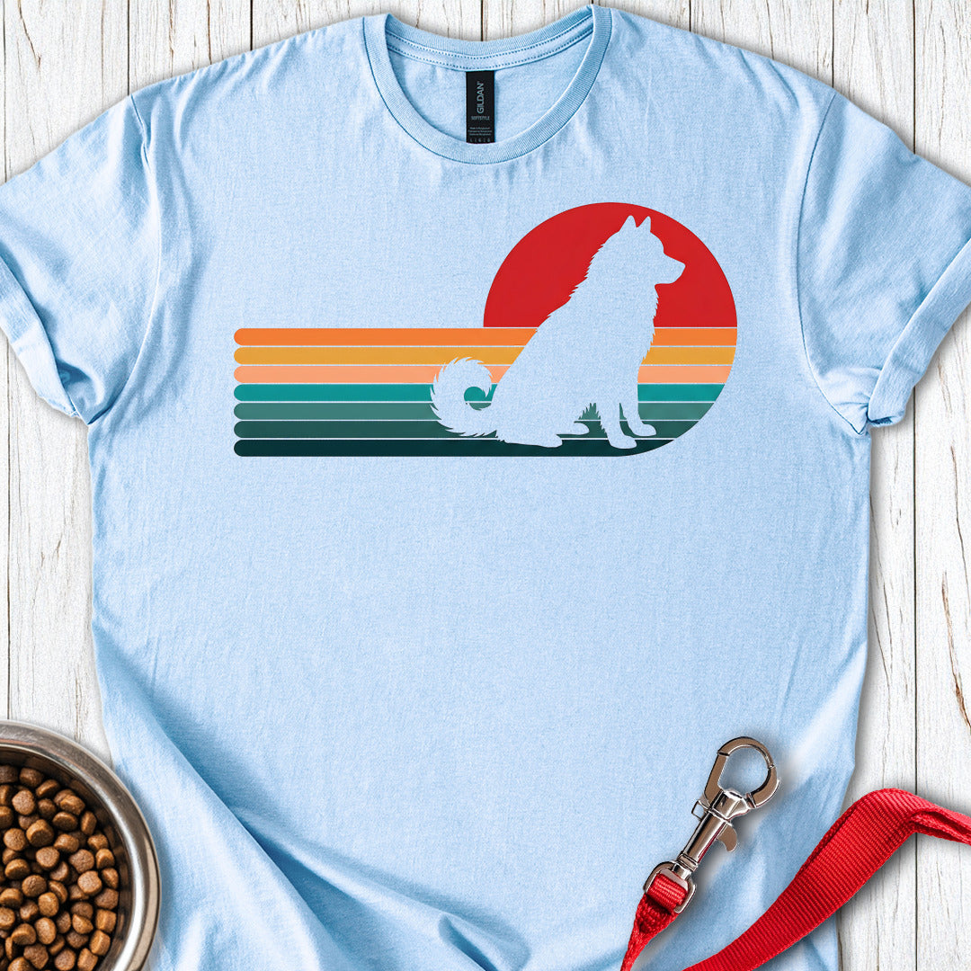 Alaskan Malamute Retro Sunset — Light Blue