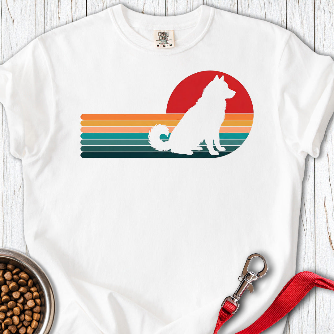 Alaskan Malamute Retro Sunset Premium Tee — White