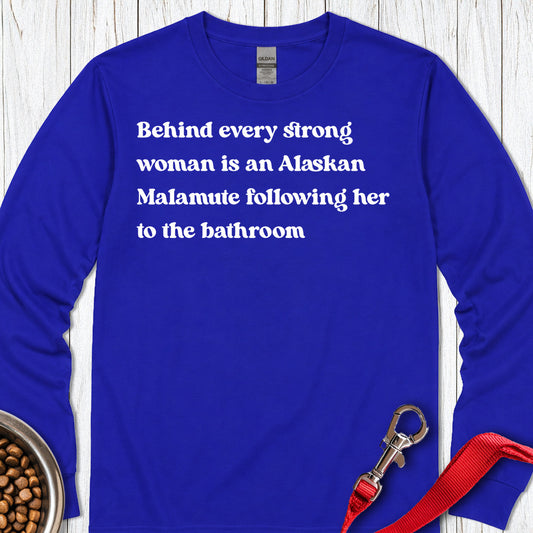 Alaskan Malamute Strong Woman Long Sleeve Royal
