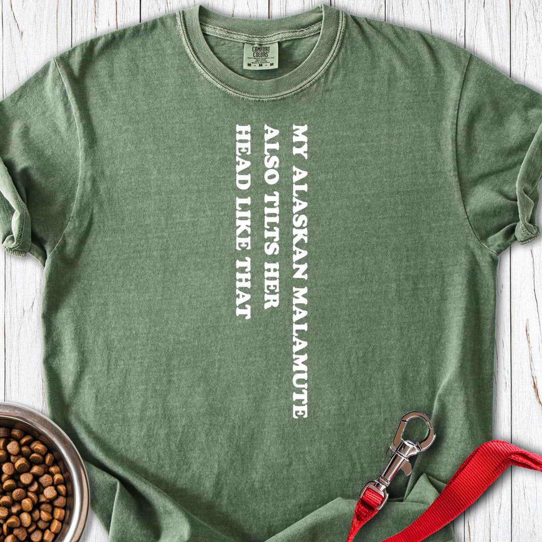 Alaskan Malamute Tilts Her Head Premium Tee Moss