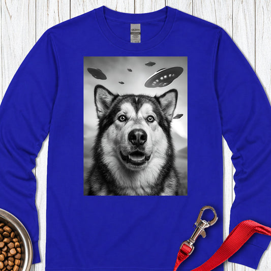 Alaskan Malamute UFO Long Sleeve Royal