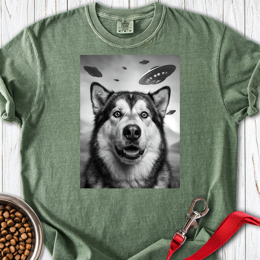 Alaskan Malamute UFO Premium Tee — Moss