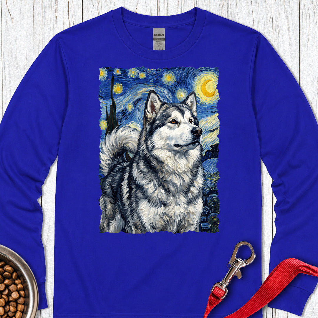 Alaskan Malamute Van Gogh Long Sleeve — Royal