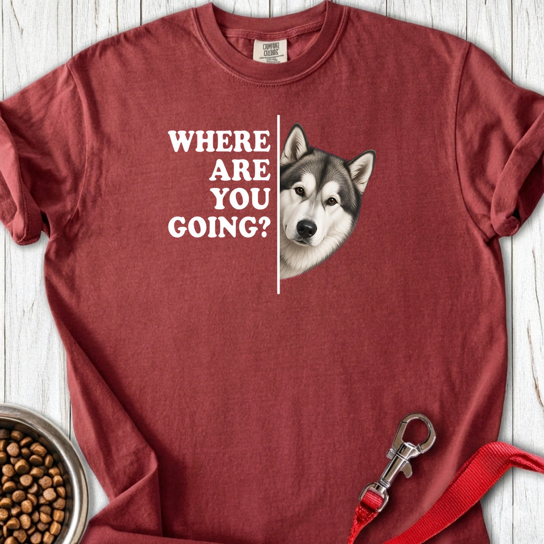 Alaskan Malamute Where Are You Going Premium Tee — Brick