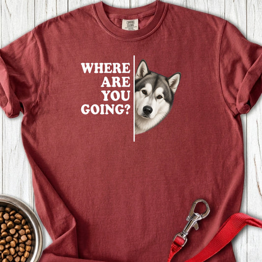 Alaskan Malamute Where Are You Going Premium Tee — Brick