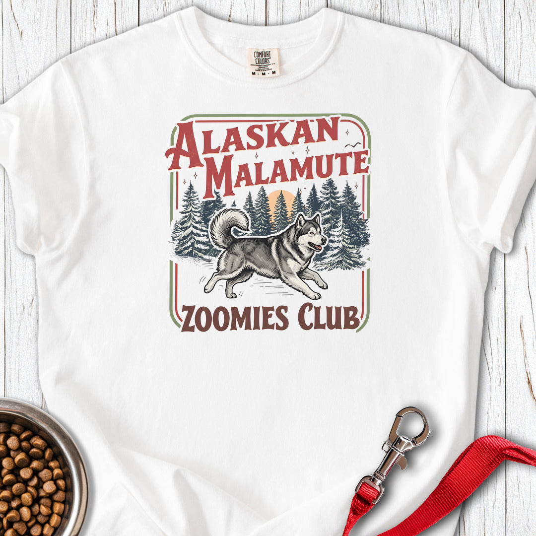 Alaskan Malamute Zoomies Club Premium Tee — White