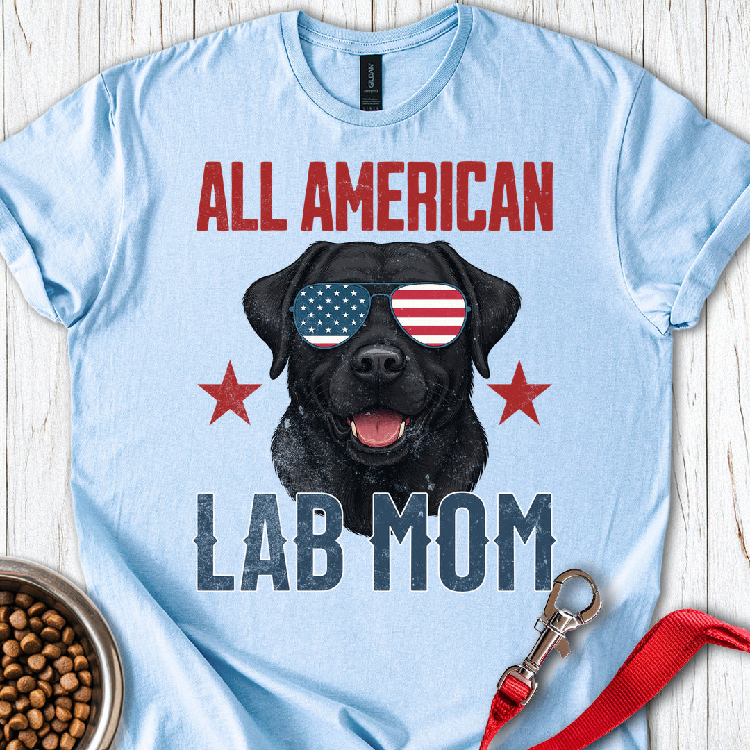 All American Black Lab Mom Light Blue