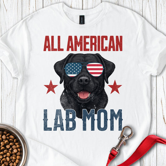 All American Black Lab Mom White