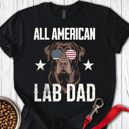 All American Chocolate Lab Dad Black
