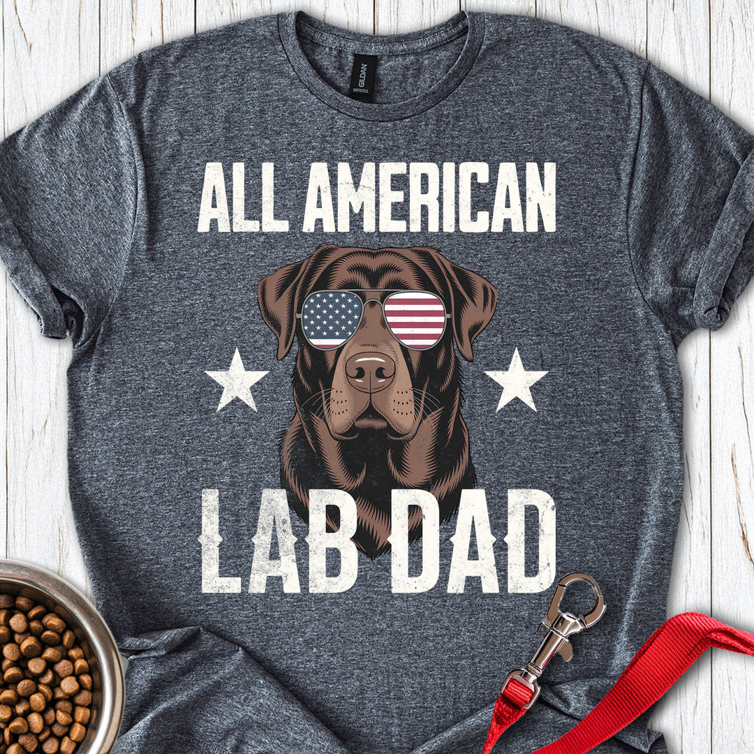 All American Chocolate Lab Dad Dark Heather
