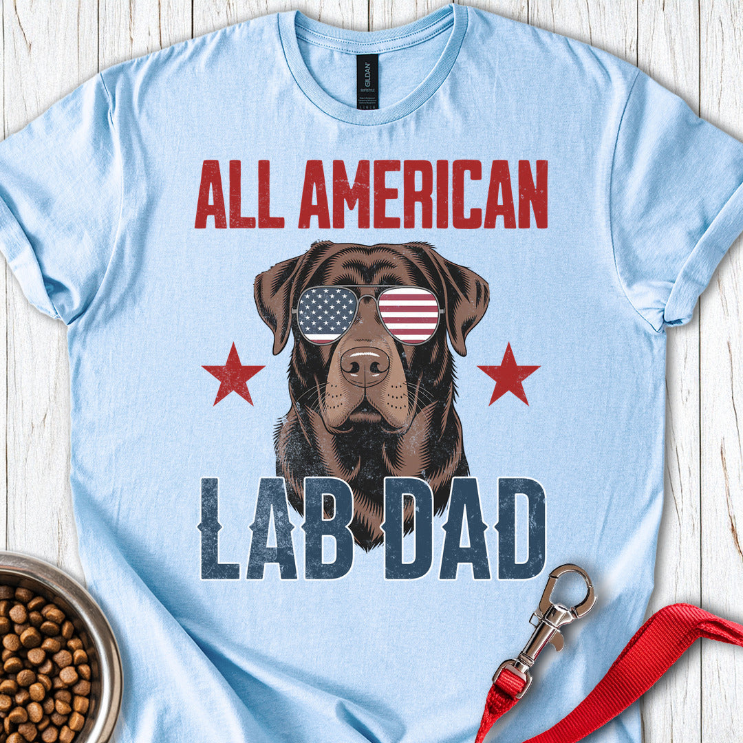 All American Chocolate Lab Dad Light Blue
