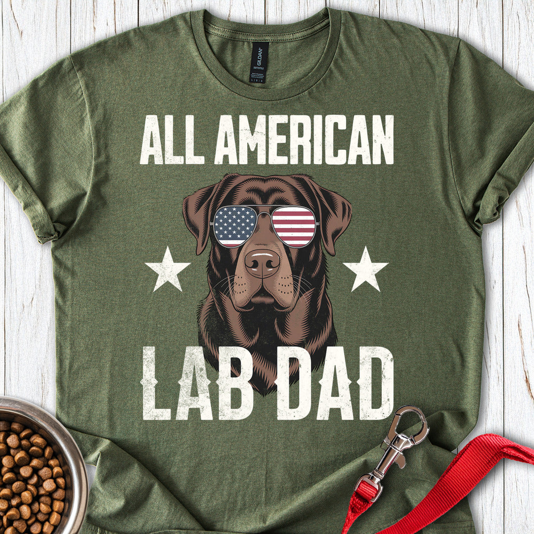 All American Chocolate Lab Dad Military Green