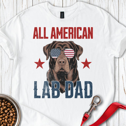 All American Chocolate Lab Dad White