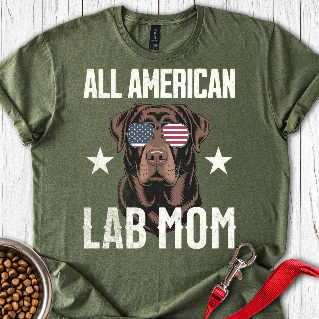 All American Chocolate Lab Mom Military Green