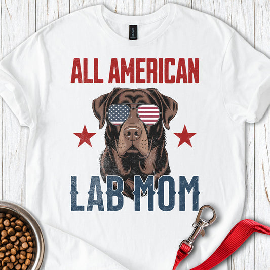 All American Chocolate Lab Mom White
