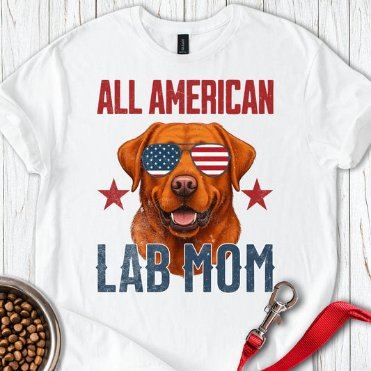 All American Fox Red Lab Mom White