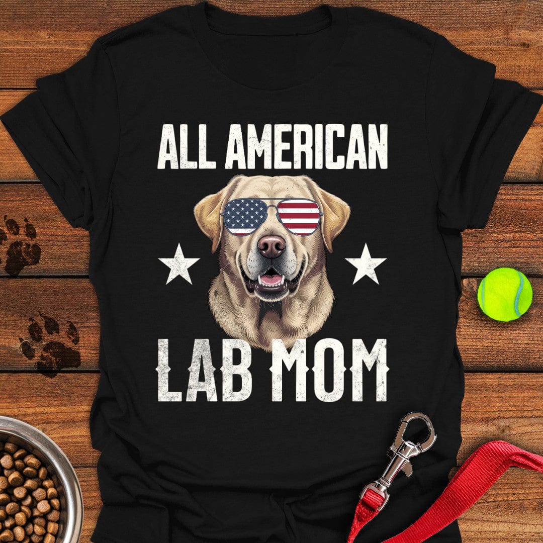 All American Yellow Lab Mom T-Shirt Black