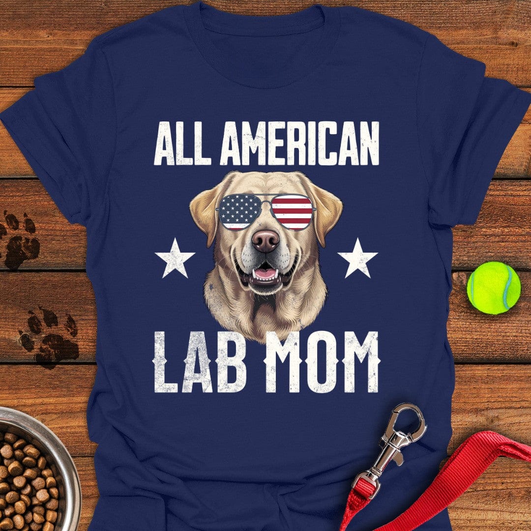 All American Yellow Lab Mom T-Shirt Navy