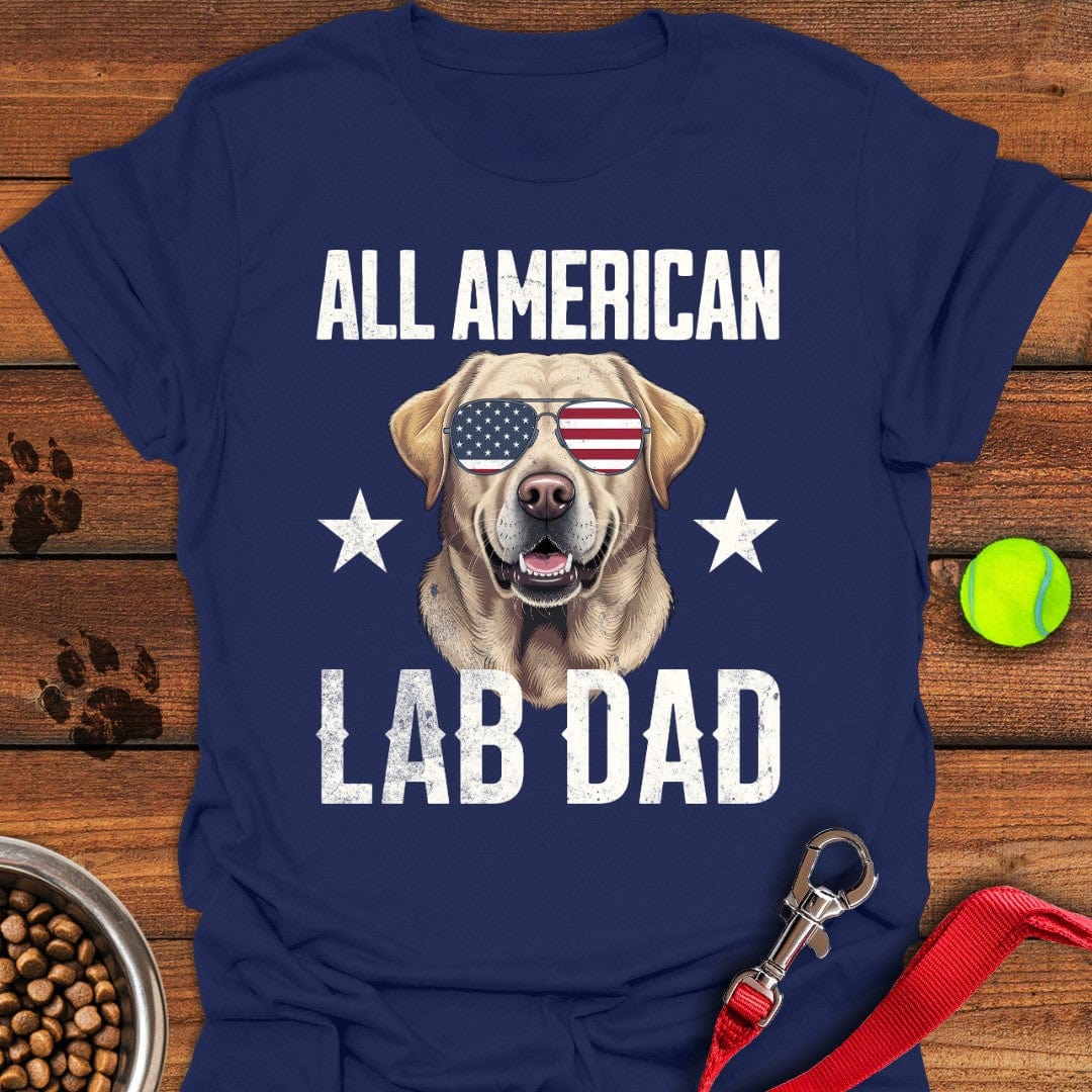 All American Yellow Lab Dad T-Shirt Navy