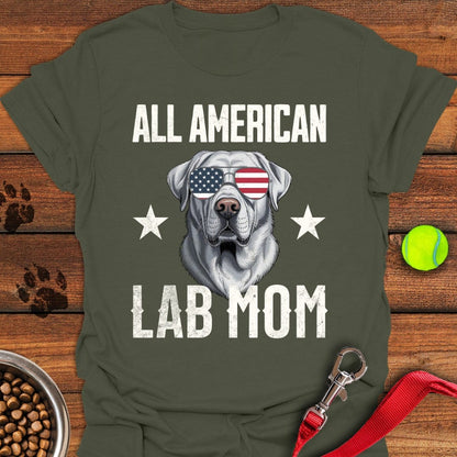 All American Silver Lab Mom T-Shirt