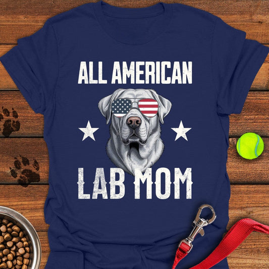 All American Silver Lab Mom T-Shirt