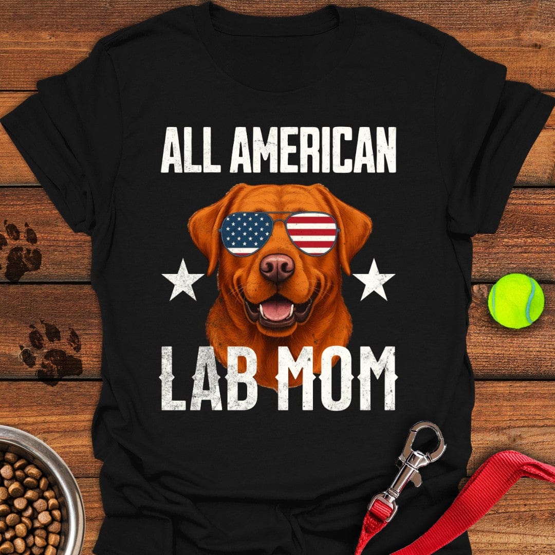 All American Fox Red Lab Mom T-Shirt Black