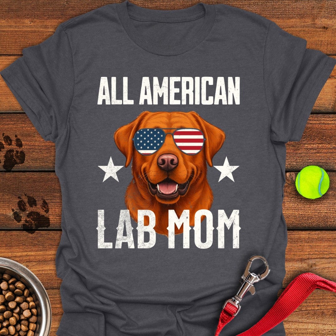 All American Fox Red Lab Mom T-Shirt Dark Heather