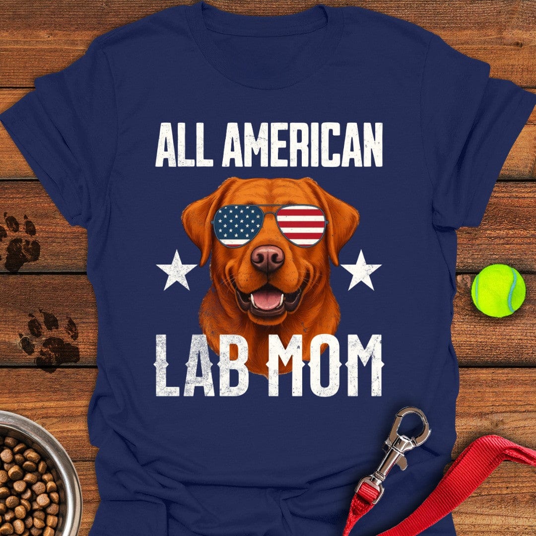 All American Fox Red Lab Mom T-Shirt Navy