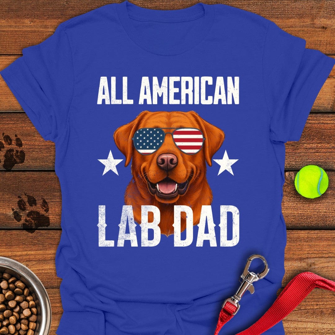 All American Fox Red Lab Dad T-Shirt Royal