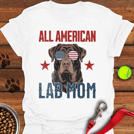 All American Chocolate Lab Mom T-Shirt White