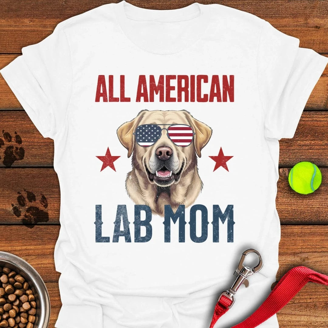 All American Yellow Lab Mom T-Shirt White