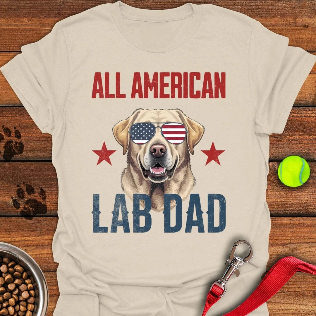 All American Yellow Lab Dad T-Shirt Natural