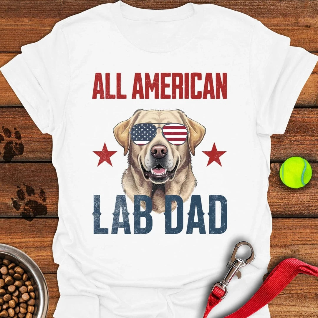 All American Yellow Lab Dad T-Shirt White