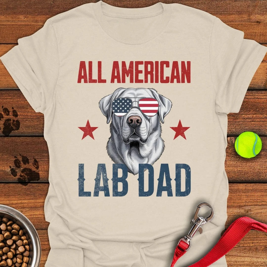 All American Silver Lab Mom T-Shirt Natural