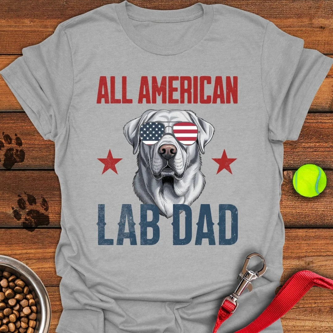 All American Silver Lab Mom T-Shirt Sport Grey