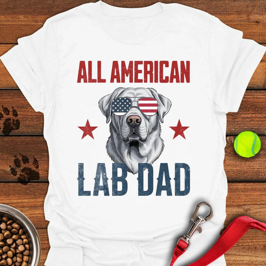 All American Silver Lab Mom T-Shirt White